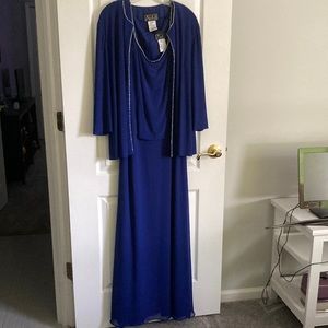 Alex Evenings Women's Rhinestone Crepe Jersey 2PC